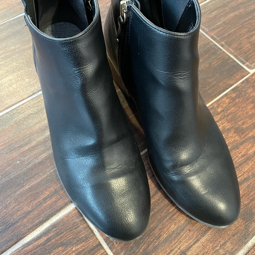 Black Leather Ankle Boots